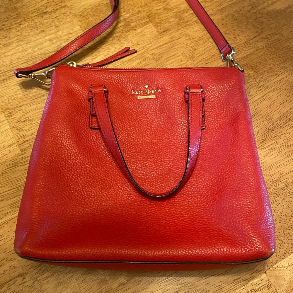 Kate Spade Hayley satchel crossbody red